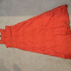Long coral maxi dress size 6